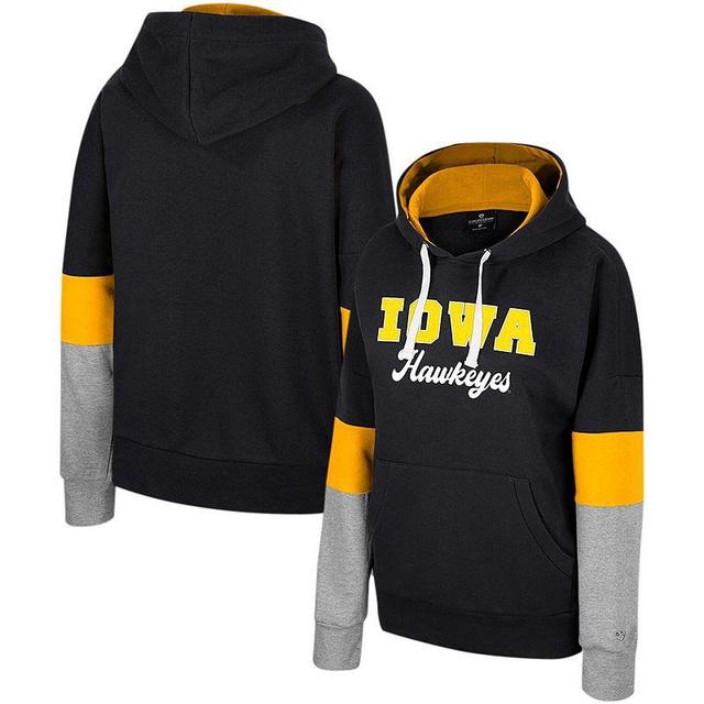 Womens Colosseum Iowa Hawkeyes Oversized Colorblock Pullover Hoodie Product Image