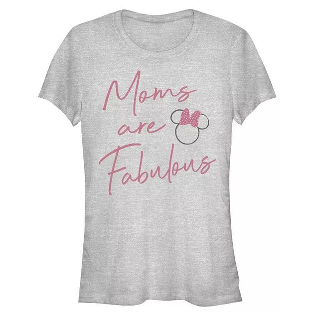 Disneys Minnie Mouse Moms Are Fabulous Juniors Graphic Tee, Womens Athletic Grey Product Image