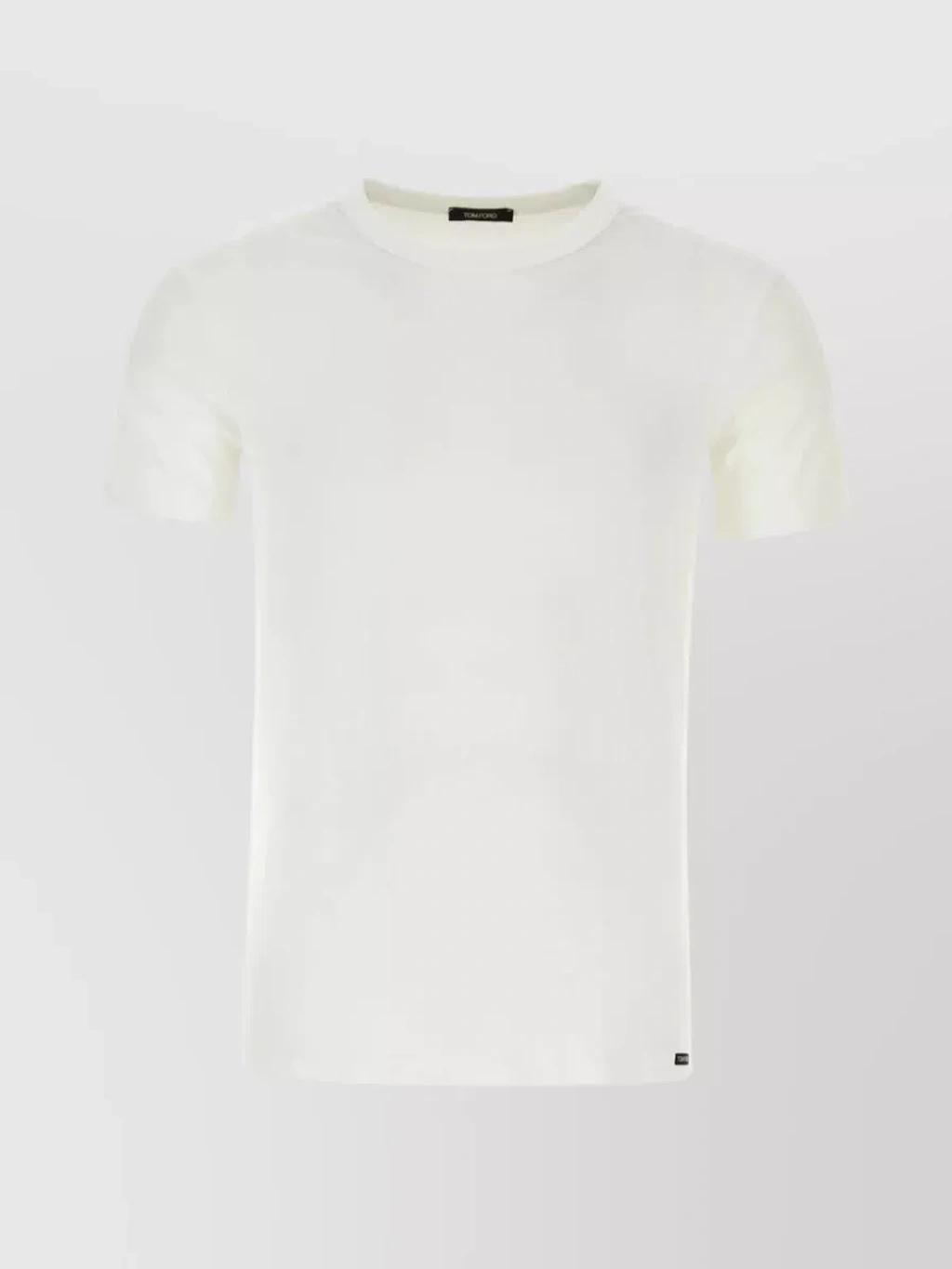 Cotton Blend Crew-neck T-shirt In White Product Image