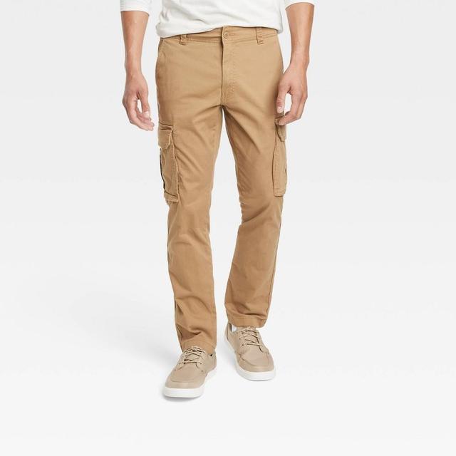 Mens Regular Fit Straight Cargo Pants - Goodfellow & Co Brown 30x32 Product Image