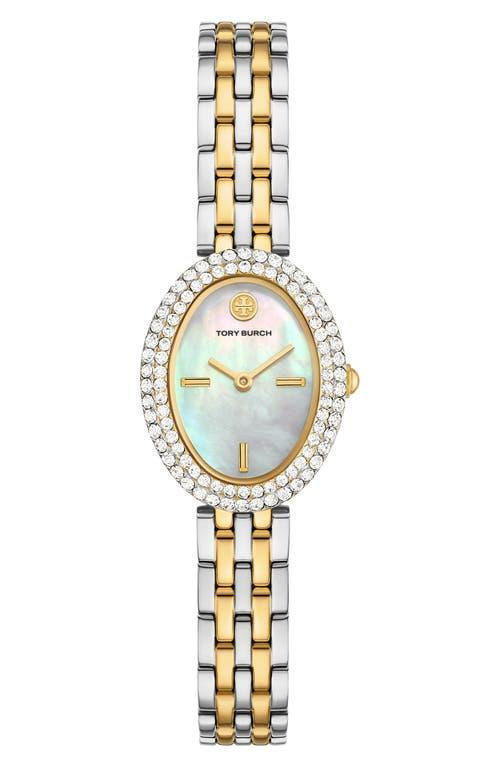 TORY BURCH Women's The Oval Two-tone Stainless Steel Bracelet Watch 28mm In Multicolor Product Image