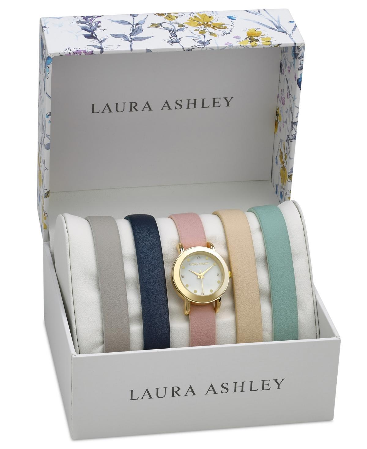 Laura Ashley Womens Quartz Multi-Colored Polyurethane Straps Watch 26mm Set Product Image