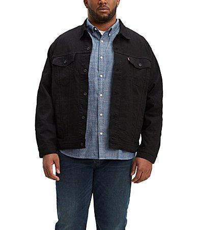 Big & Tall Levis Denim Trucker Jacket, Mens Black Product Image