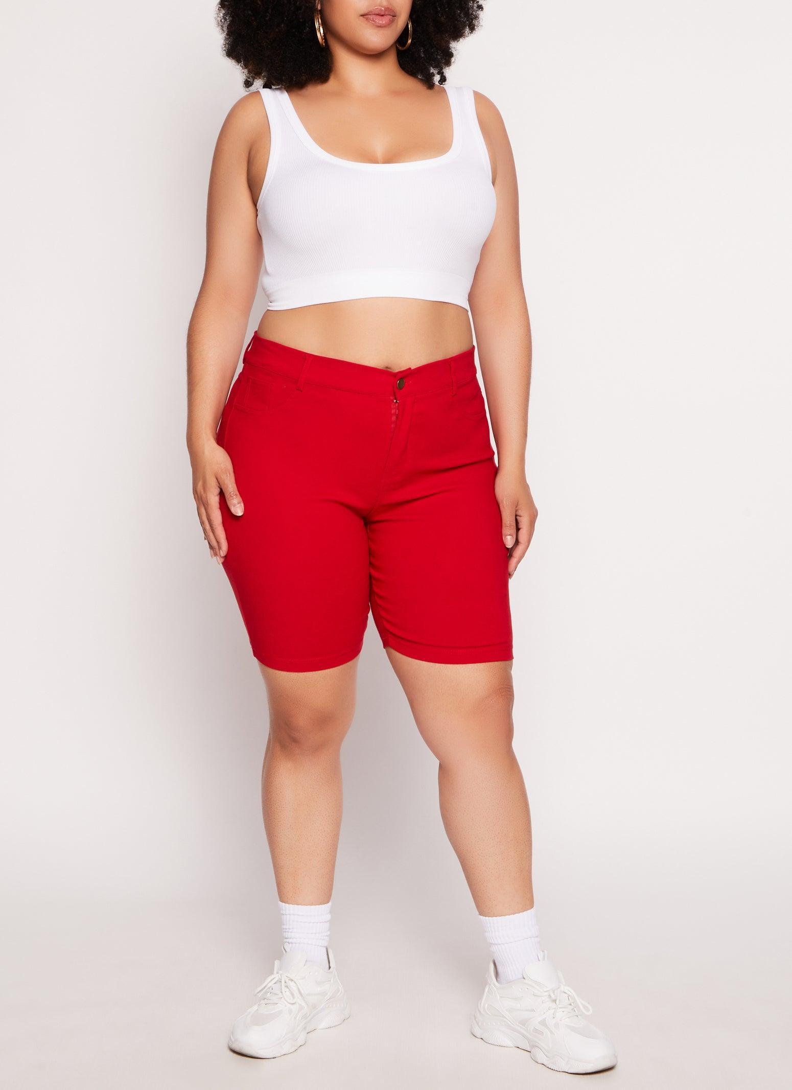 Womens Plus Size Hyperstretch High Waist Bermuda Shorts Product Image