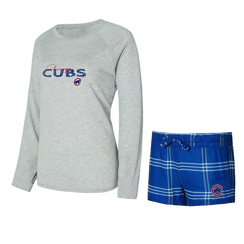 Womens Concepts Sport Chicago Cubs Petition Long Sleeve Top and Short Set Product Image