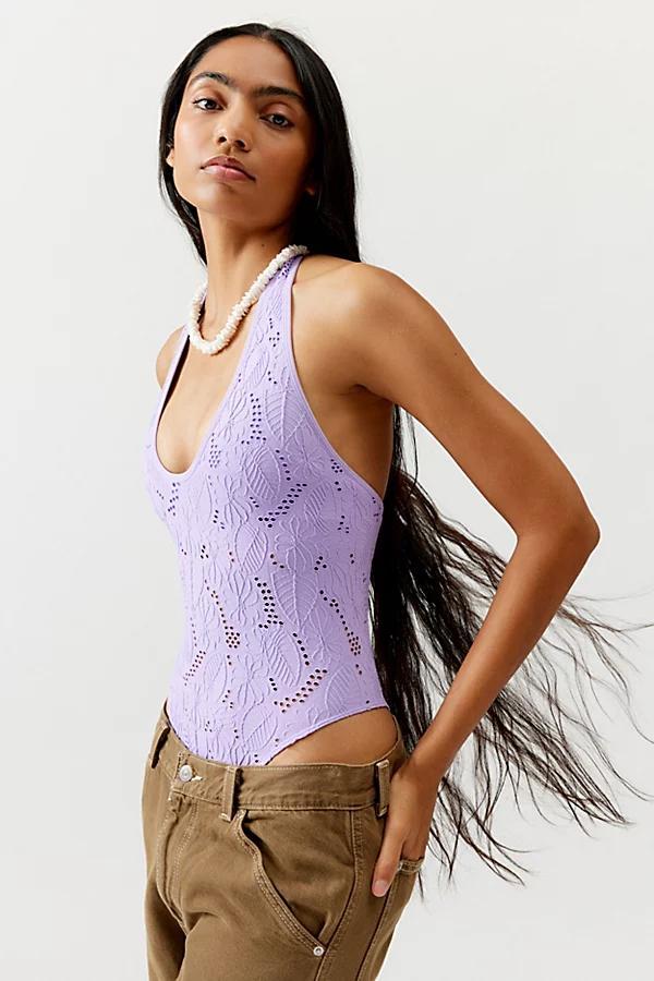 Out From Under Layla Floral Lace Halter Bodysuit Womens at Urban Outfitters Product Image