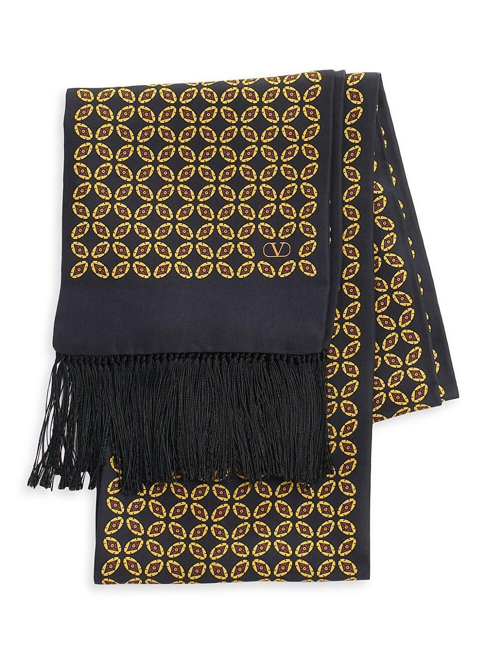 Mens Chamber Silk Bandeau Scarf with Fringe Product Image