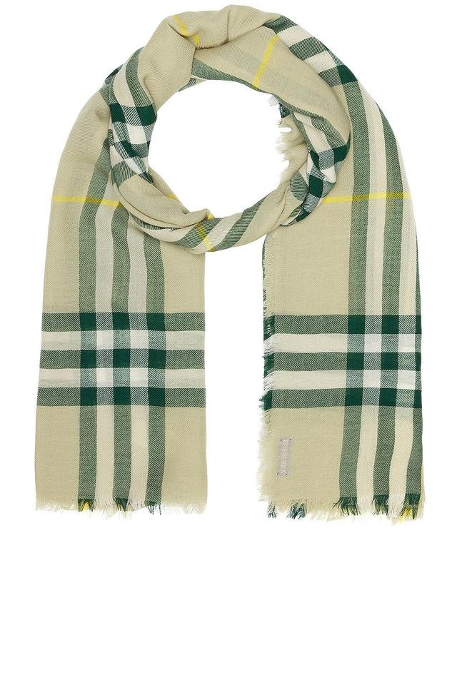 Burberry Check Print Scarf Green.. Product Image