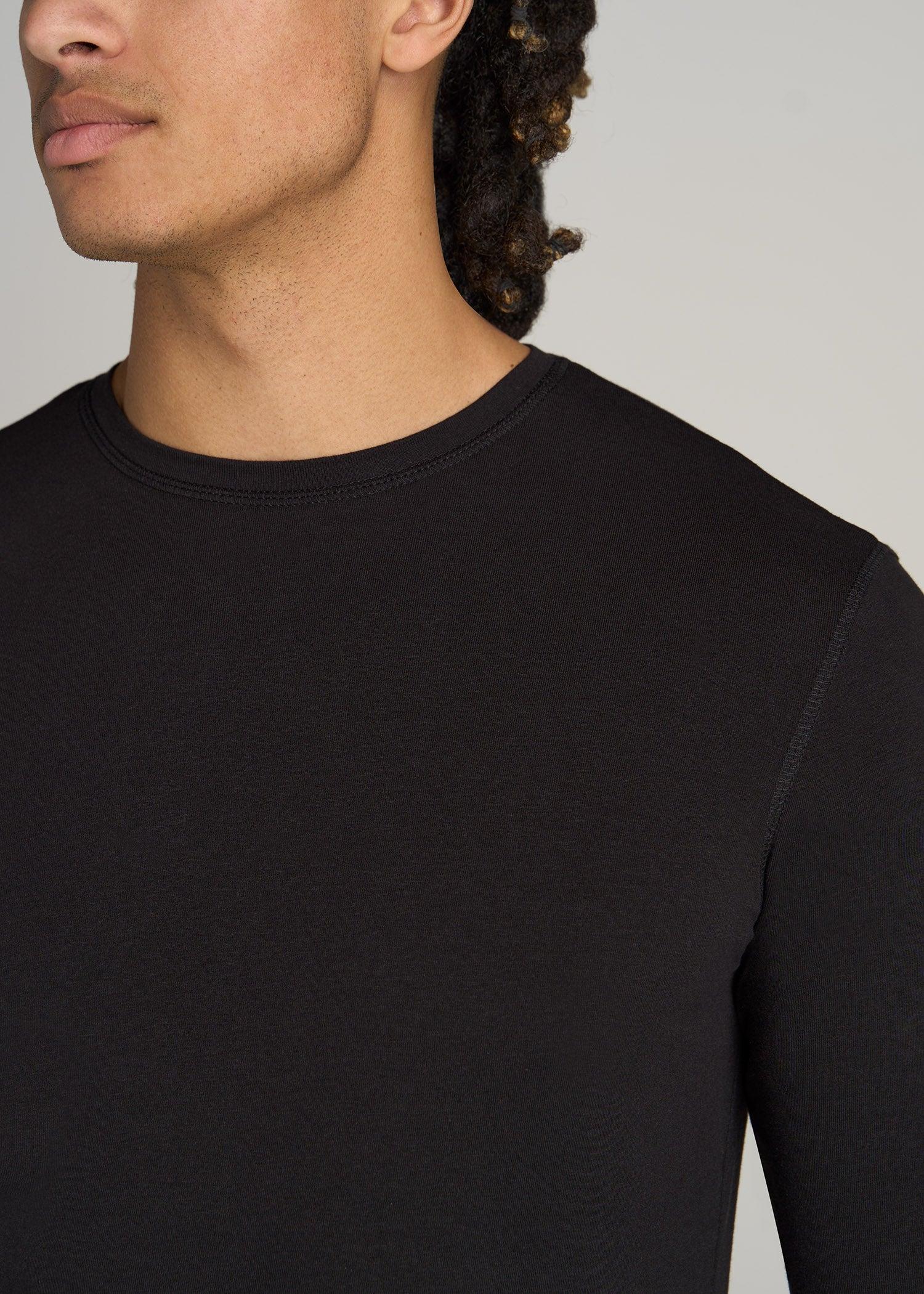 The Essential SLIM-FIT Long Sleeve Tee for Tall Men in Black Male Product Image