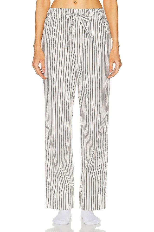 Tekla Stripe Pant White,Brown. (also in XS). Product Image