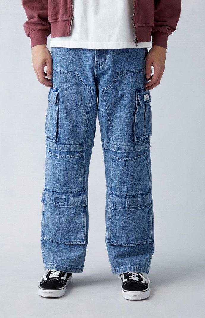 Men's Indigo Baggy Cargo Jeans 32W x 30L Product Image