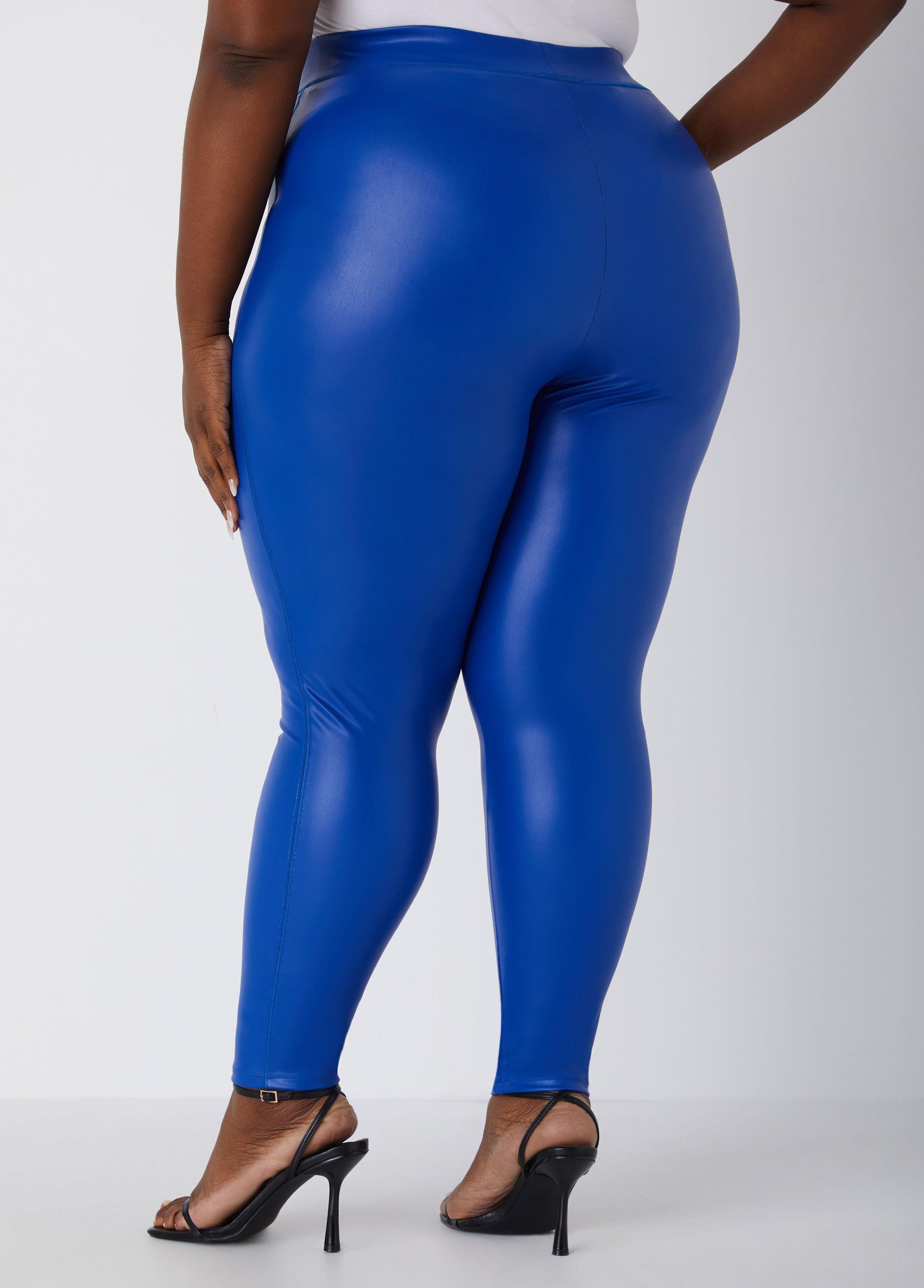 Plus Size High Rise Faux Leather Leggings Ashley Stewart Product Image