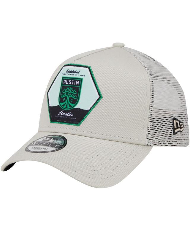 Mens New Era Cream Austin Fc Established Patch 9FORTY A-Frame Trucker Adjustable Hat Product Image