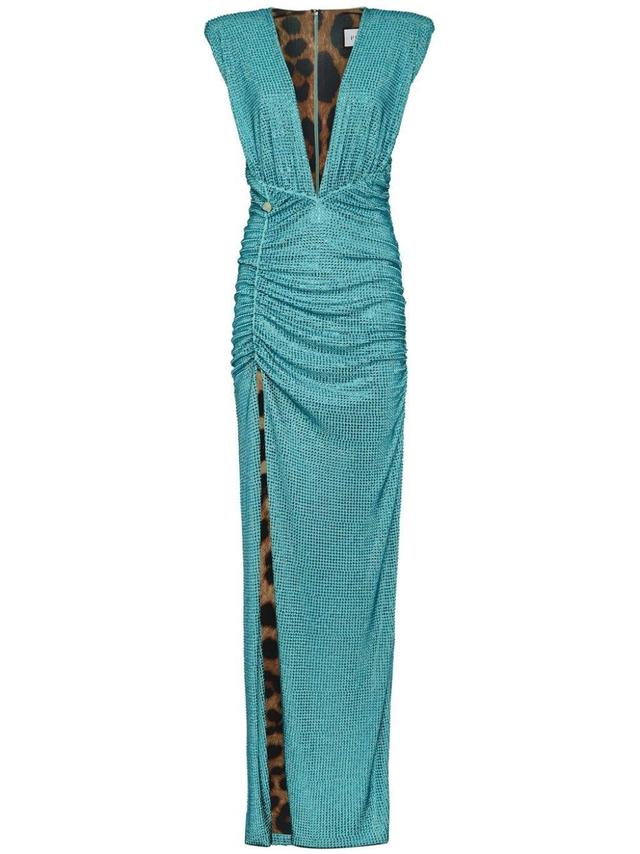 crystal-embellished ruched maxi dress Product Image