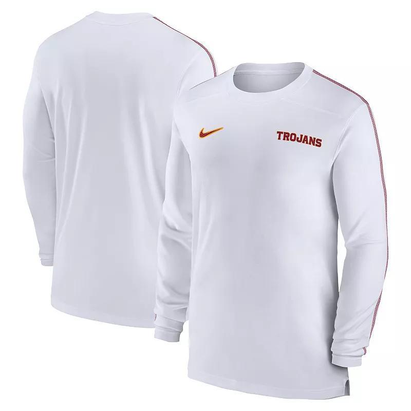 Nike Mens White Usc Trojans 2024 Sideline Coach Uv Performance Long Sleeve T-Shirt - White Product Image