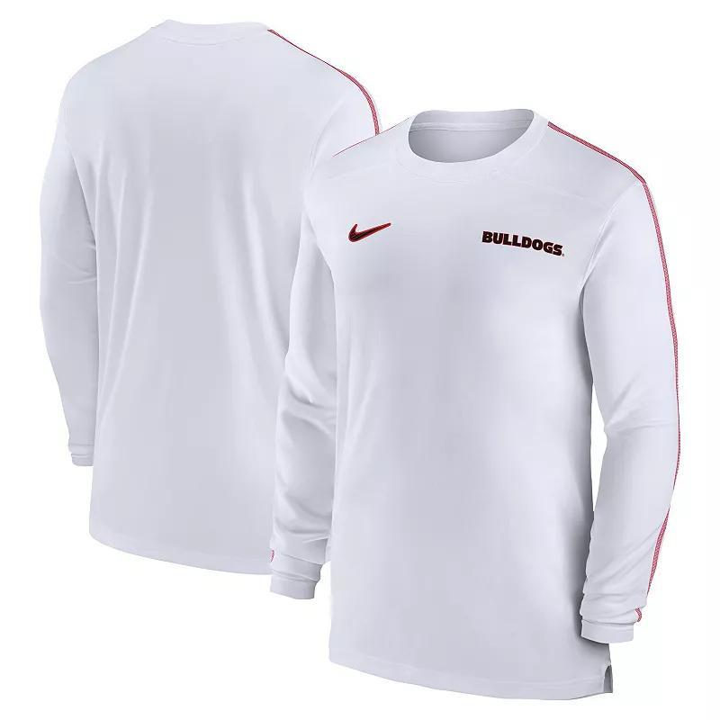 Nike Mens Georgia Bulldogs 2024 Sideline Coach Uv Performance Long Sleeve T-Shirt - Red Product Image