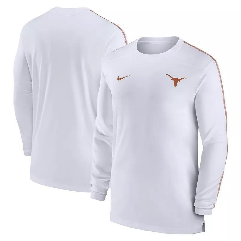 Nike Mens Texas Longhorns 2024 Sideline Coach Uv Performance Long Sleeve T-Shirt - White Product Image