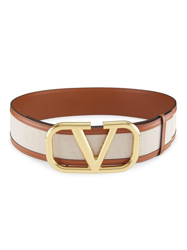 Womens VLogo Canvas Leather Belt Product Image