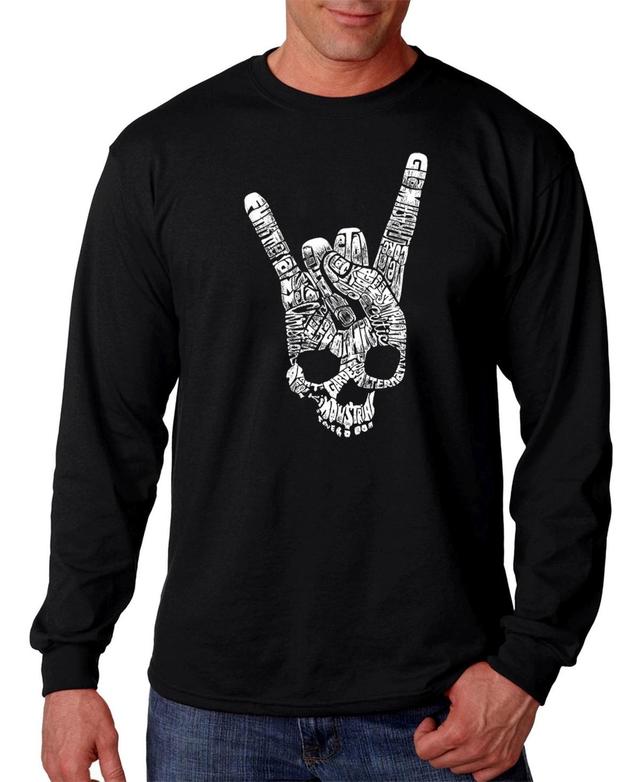 La Pop Art Mens Heavy Metal Genres Word Art Long Sleeve T-shirt Product Image