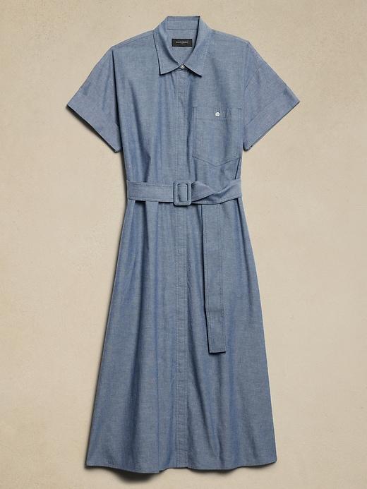 Chambray Midi Shift Shirtdress Product Image