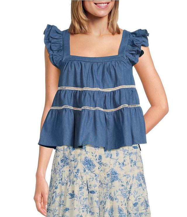 En Saison Tara Tier Ruffle Sleeve Babydoll Top Product Image