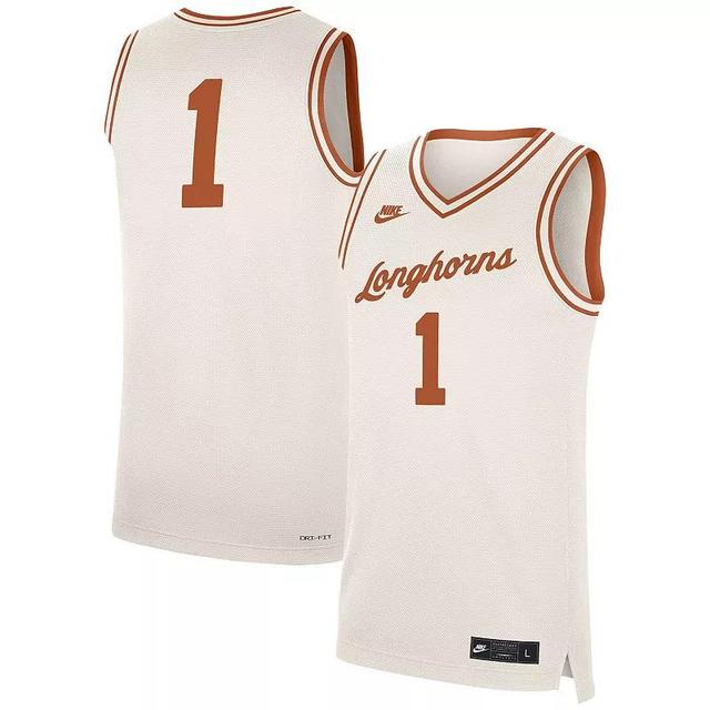 Mens Nike #1 Natural Texas Longhorns Retro Replica Jersey Product Image