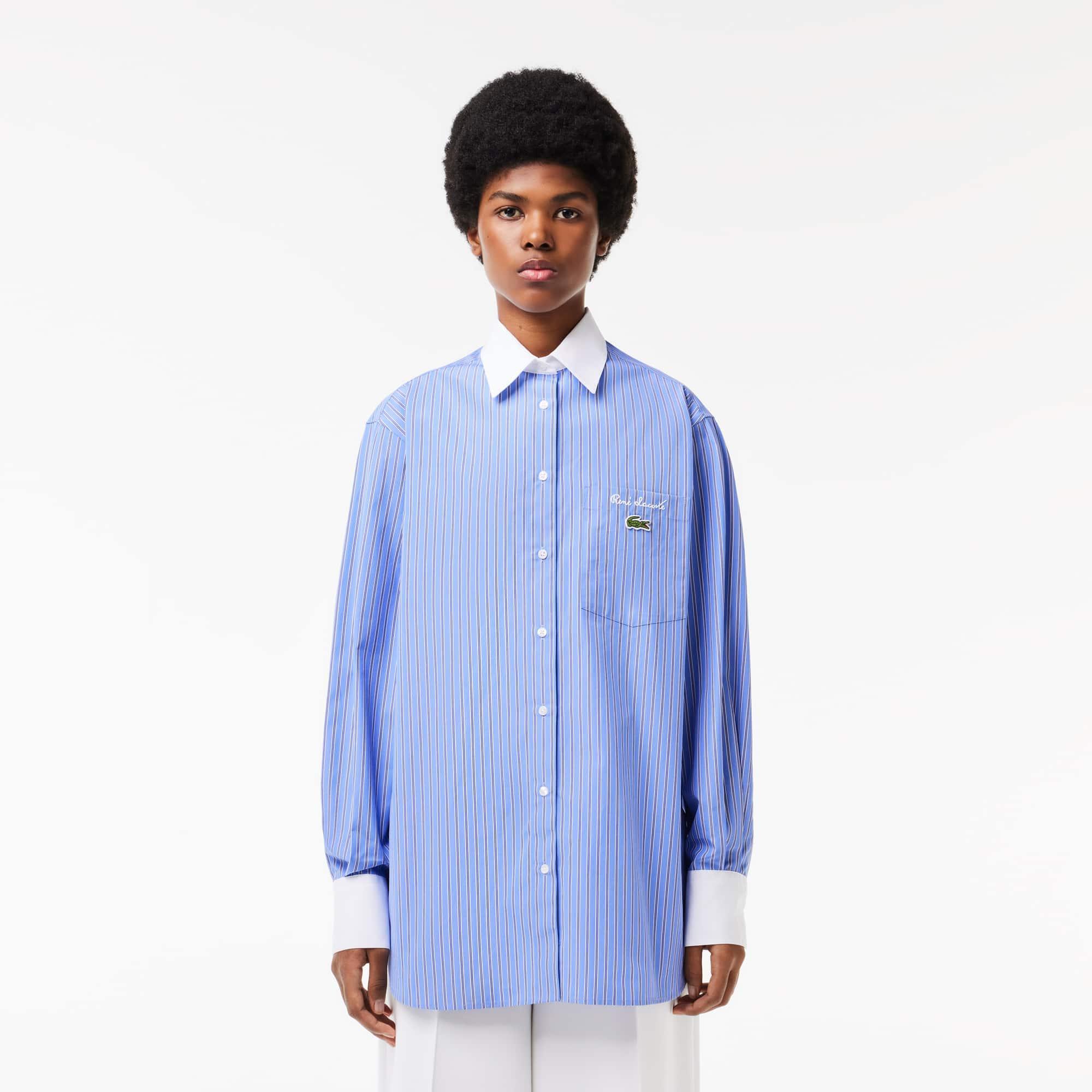 Women's Long Oversized Poplin Shirt Product Image