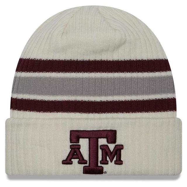 Mens New Era Cream Texas A&M Aggies Vintage Cuffed Knit Hat Product Image