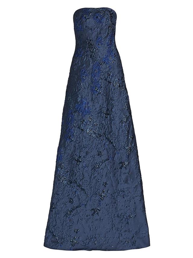 Womens Brocade Strapless A-Line Gown Product Image