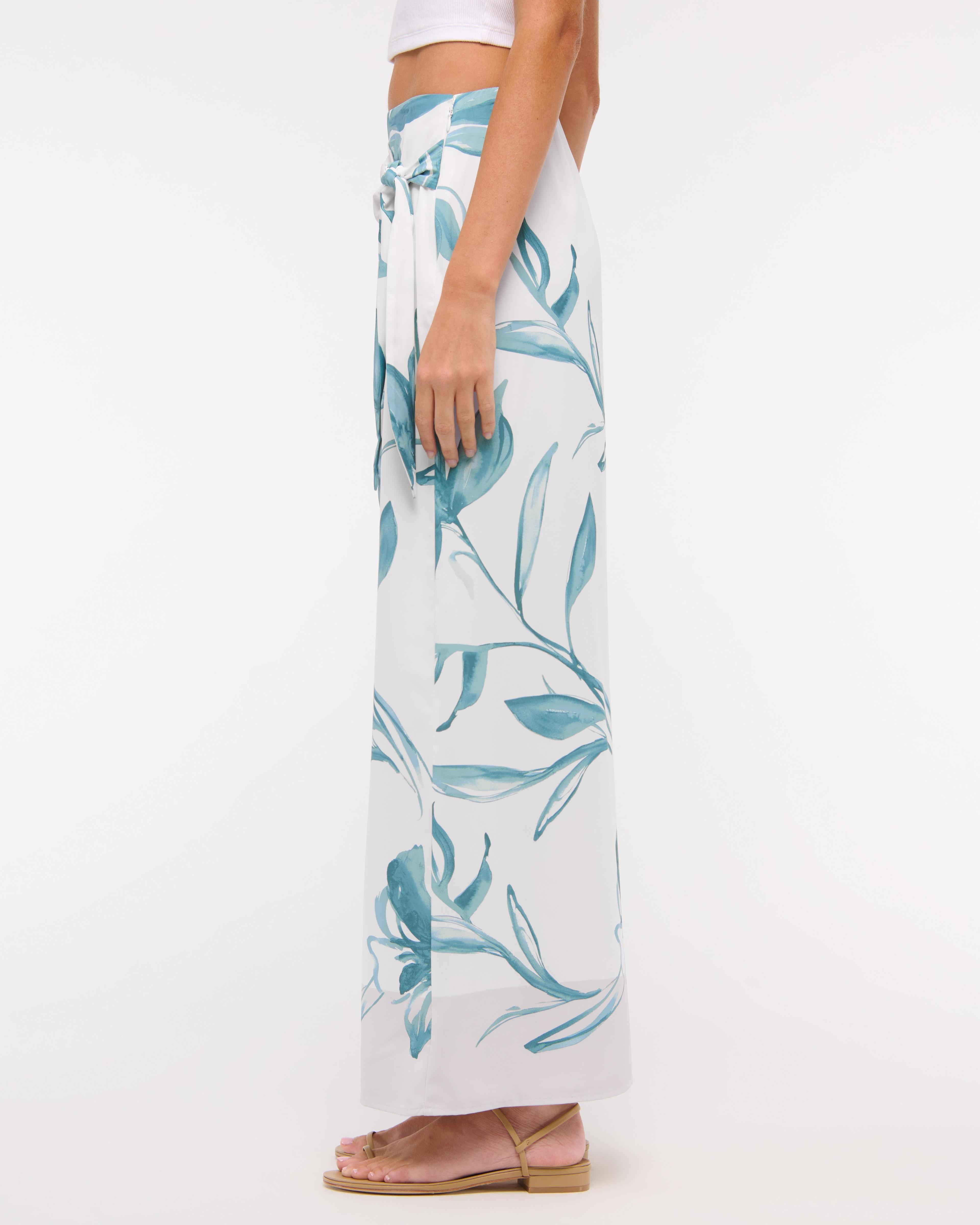 Mid Rise Wrap Maxi Skirt Product Image