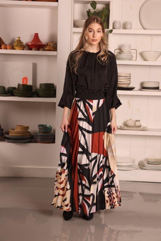 Pleated Printed Skirt Product Image