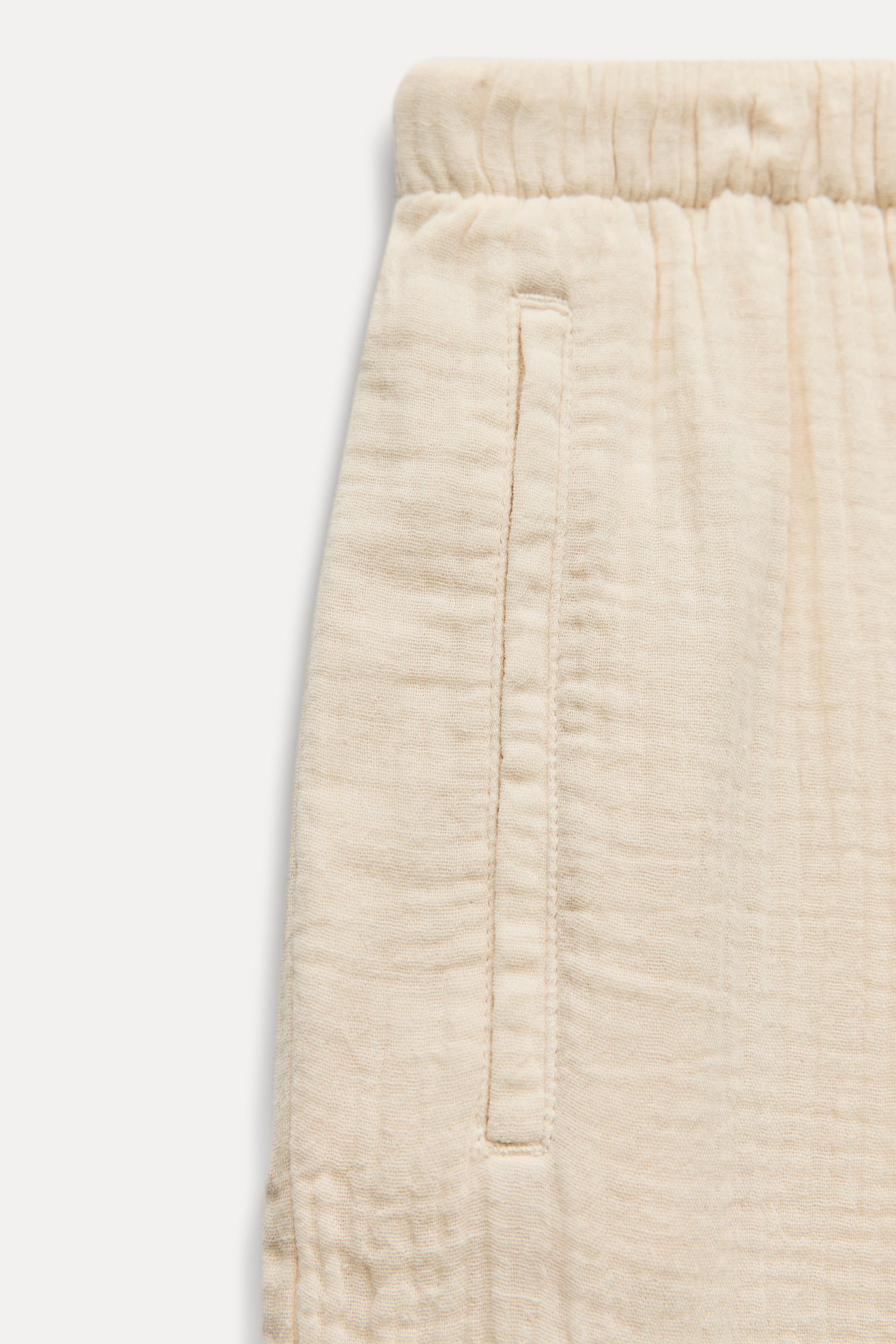 WRINKLED EFFECT WIDE LEG PANTS Product Image