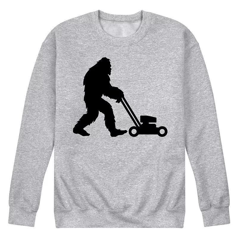 Mens Mowing Sasquatch Fleece Sweatshirt Grey Gray Product Image