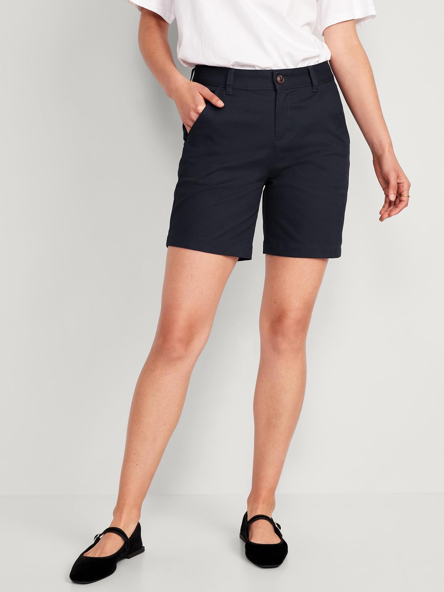 High-Waisted Uniform Bermuda Shorts for Women -- 7-inch inseam Product Image