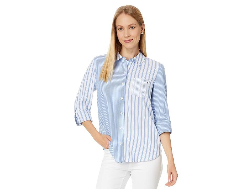 Women's Blanket Stripe Roll-Tab Shirt Product Image