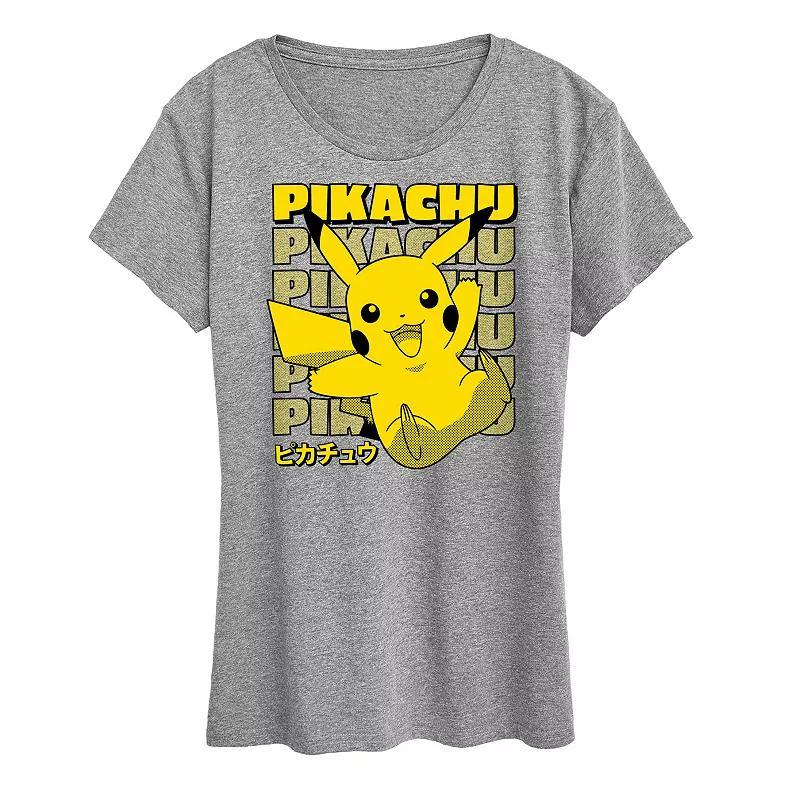 Womens Pokemon Pikachu Stack Graphic Tee Product Image