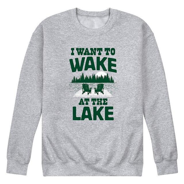 Mens I Want To Wake At The Lake Graphic Fleece Product Image