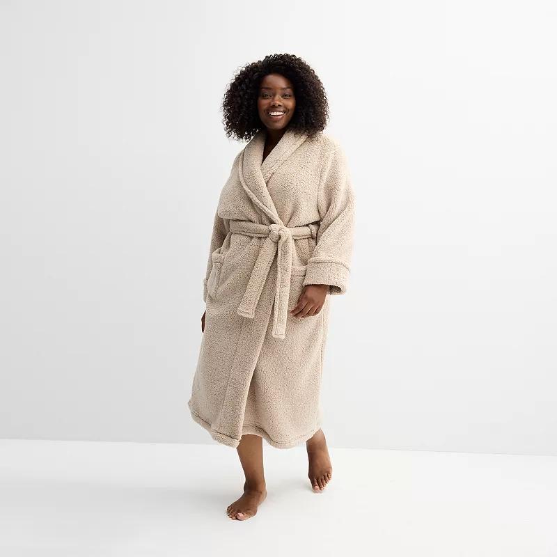 Plus Size Sonoma Goods For Life Long Plush Wrap Robe, Womens Product Image