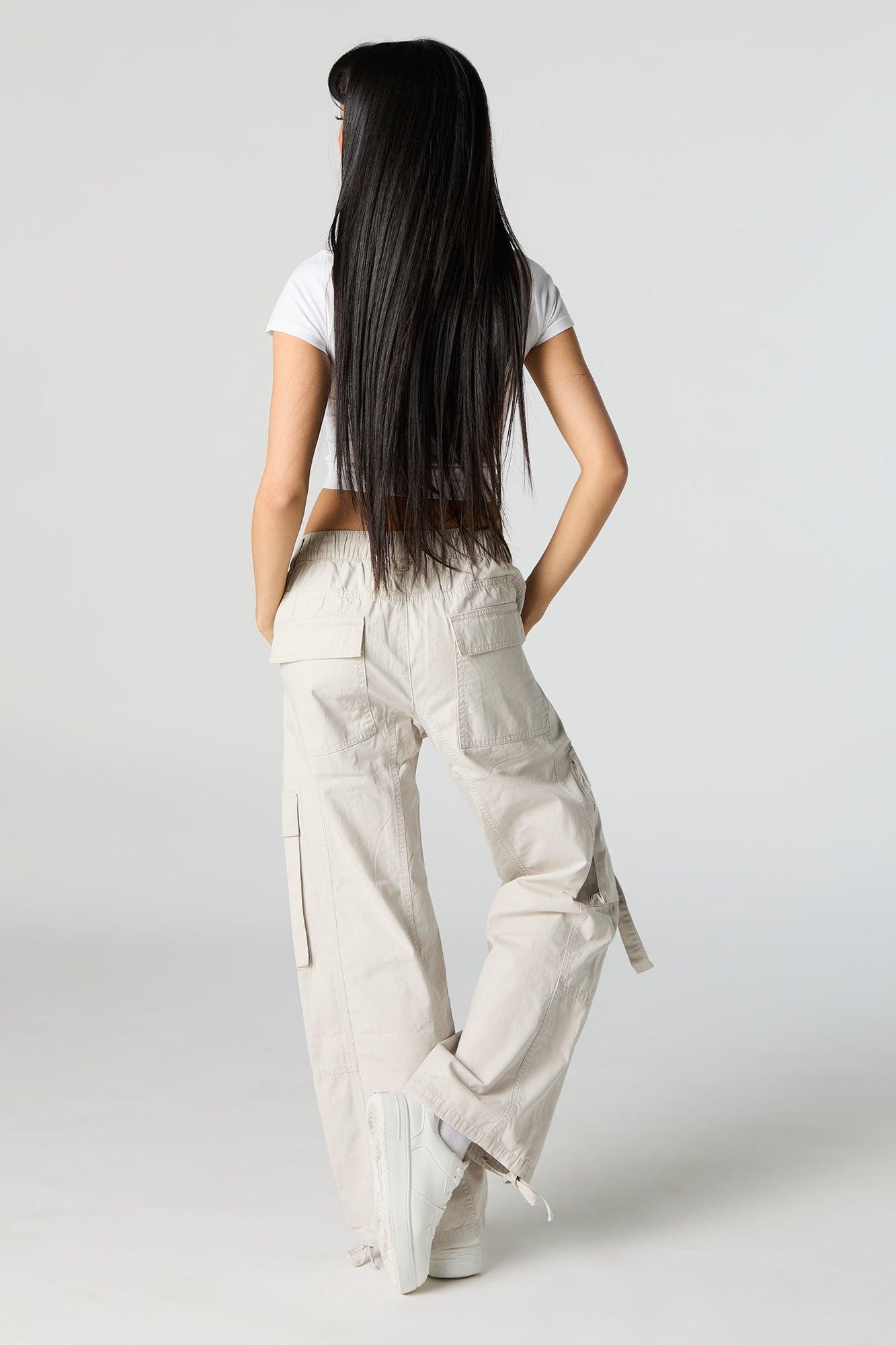 Drawstring Straight Leg Utility Cargo Pant Female Product Image