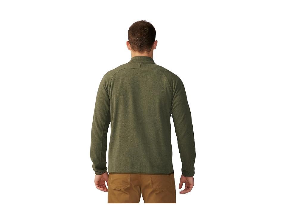 Mountain Hardwear Microchill 1/4 Zip Pullover (Surplus Green Heather) Men's Clothing Product Image