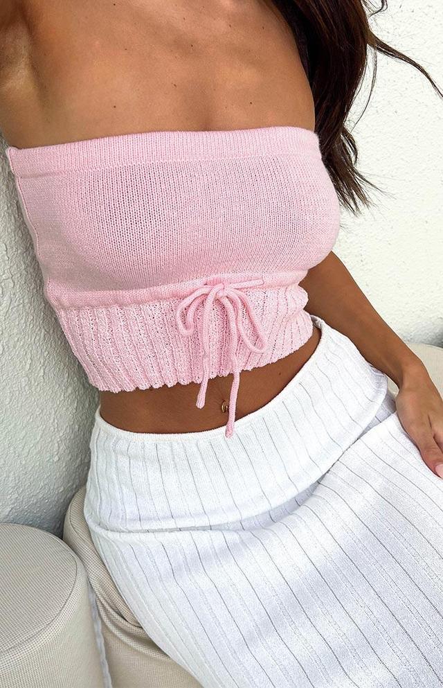 Eloise Pink Knit Tube Top Product Image