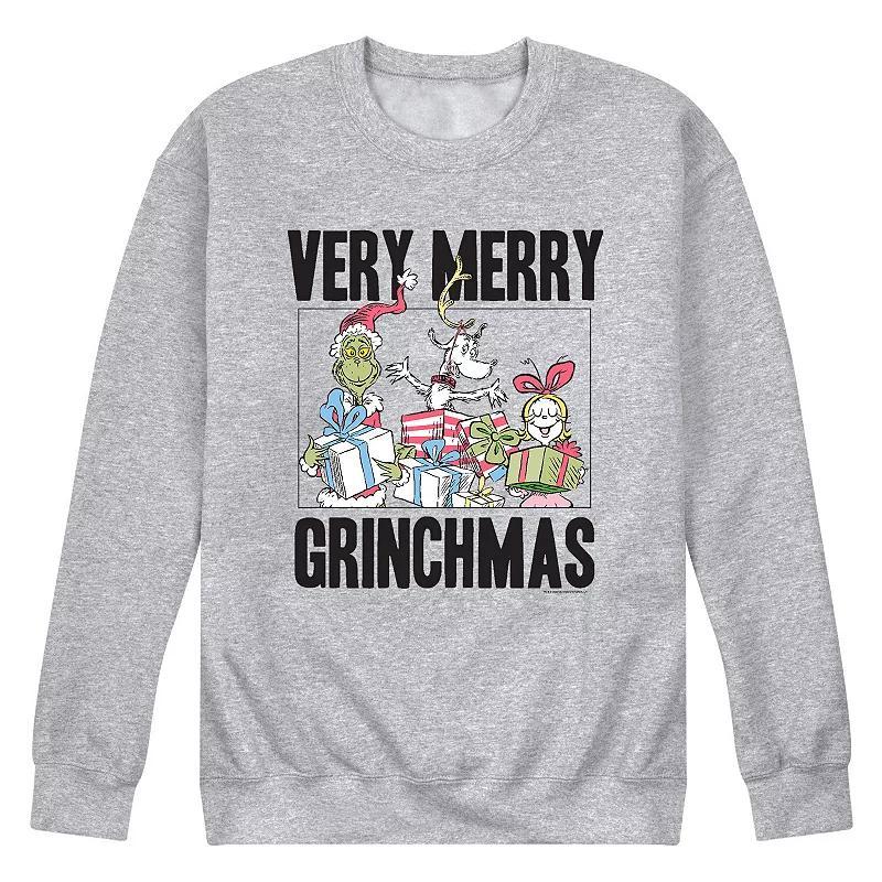 Mens Dr. Suess The Grinch Grinchmas Sweatshirt Athletic Grey Product Image