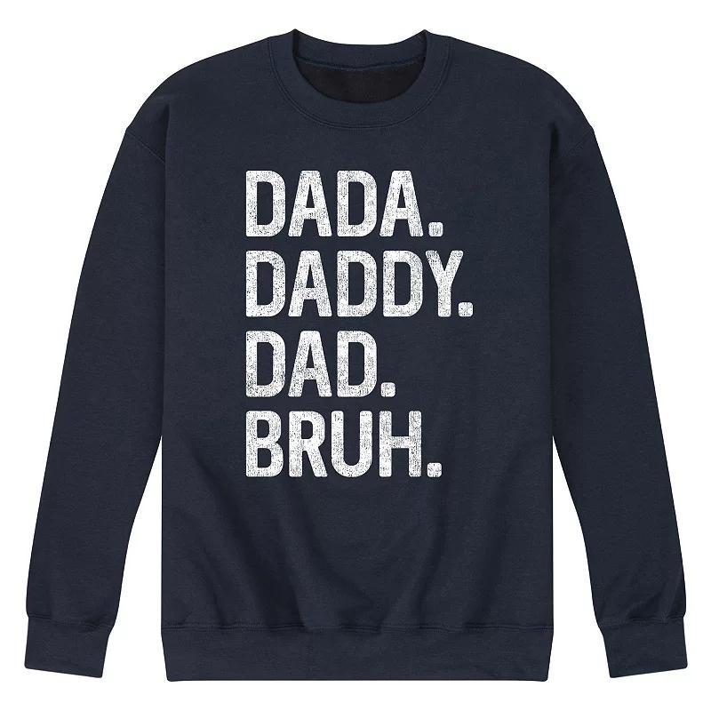 Mens Dada Daddy Dad Bruh Fleece Sweatshirt Blue Product Image