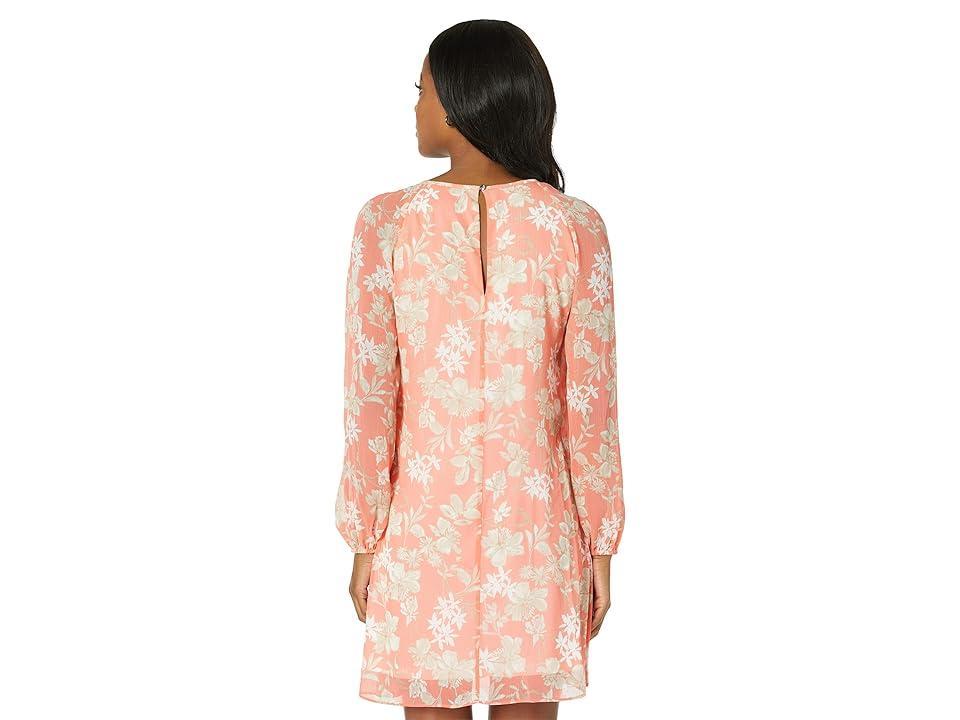 Tommy Hilfiger Long Sleeve Sussex Floral Chiffon Trapeze (Bloom/Neutral) Women's Dress Product Image