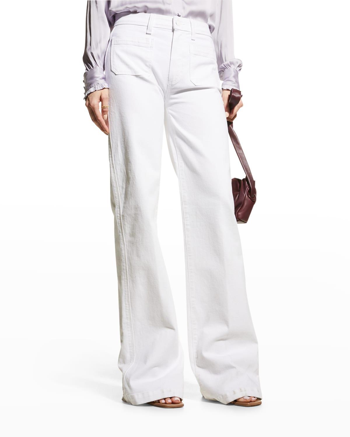 Paige Leenah Wide Leg Trouser Jeans in Crisp White Product Image