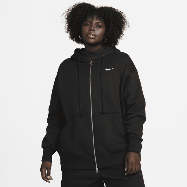 Nike Womens NSW Phoenix Fleece F/Z Hoodie - Black/Sail Product Image