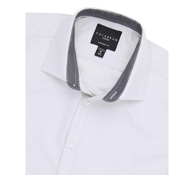 Calabrum Mens Regular Fit Solid Wrinkle Free Performance Dress Shirt Product Image