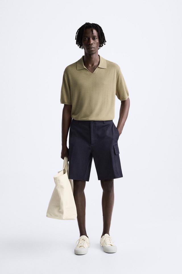 LYOCELL - LINEN KNIT POLO SHIRT Product Image