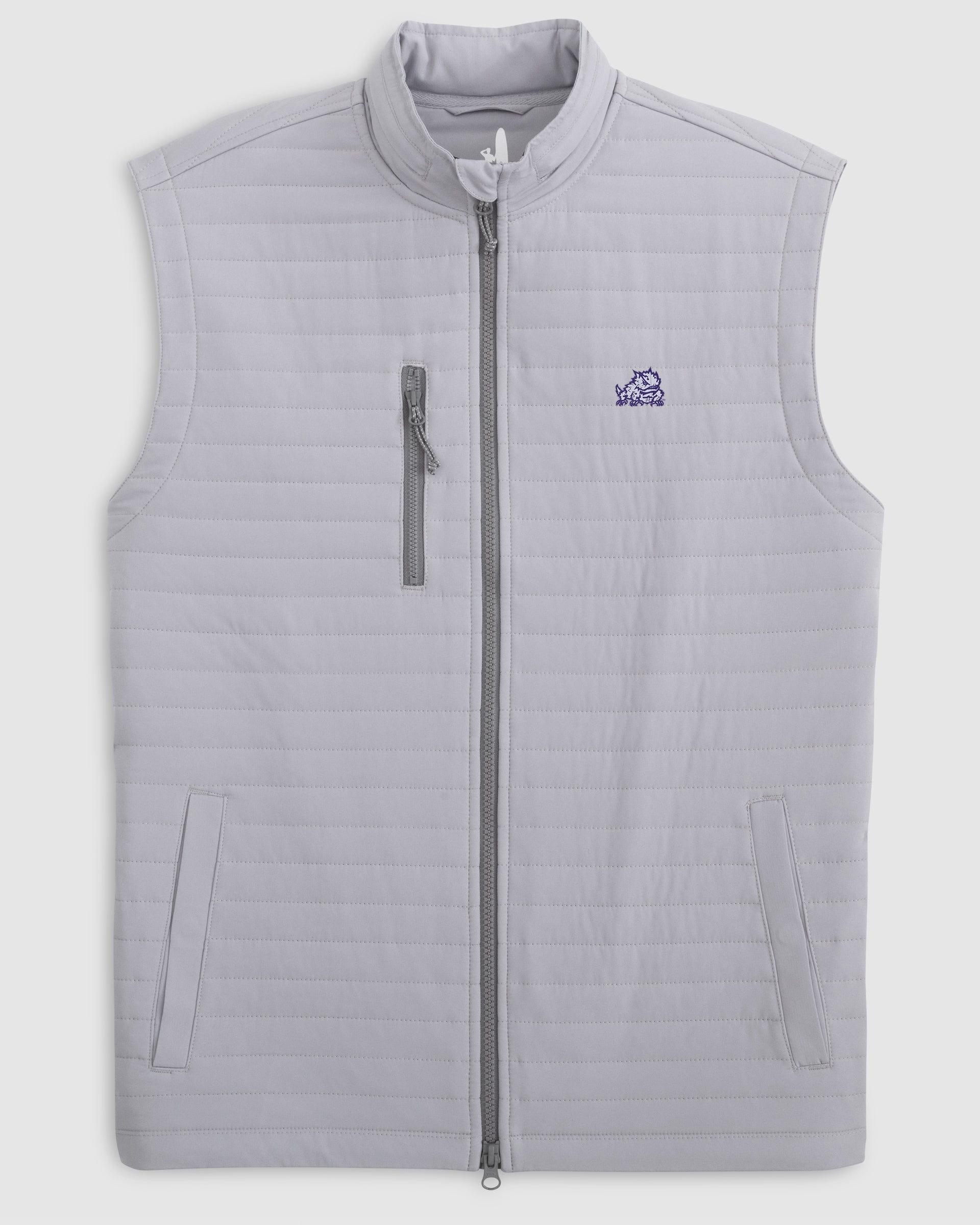 johnnie-O Texas Christian Crosswind Quilted Performance Vest - Horned Frog Logo Product Image