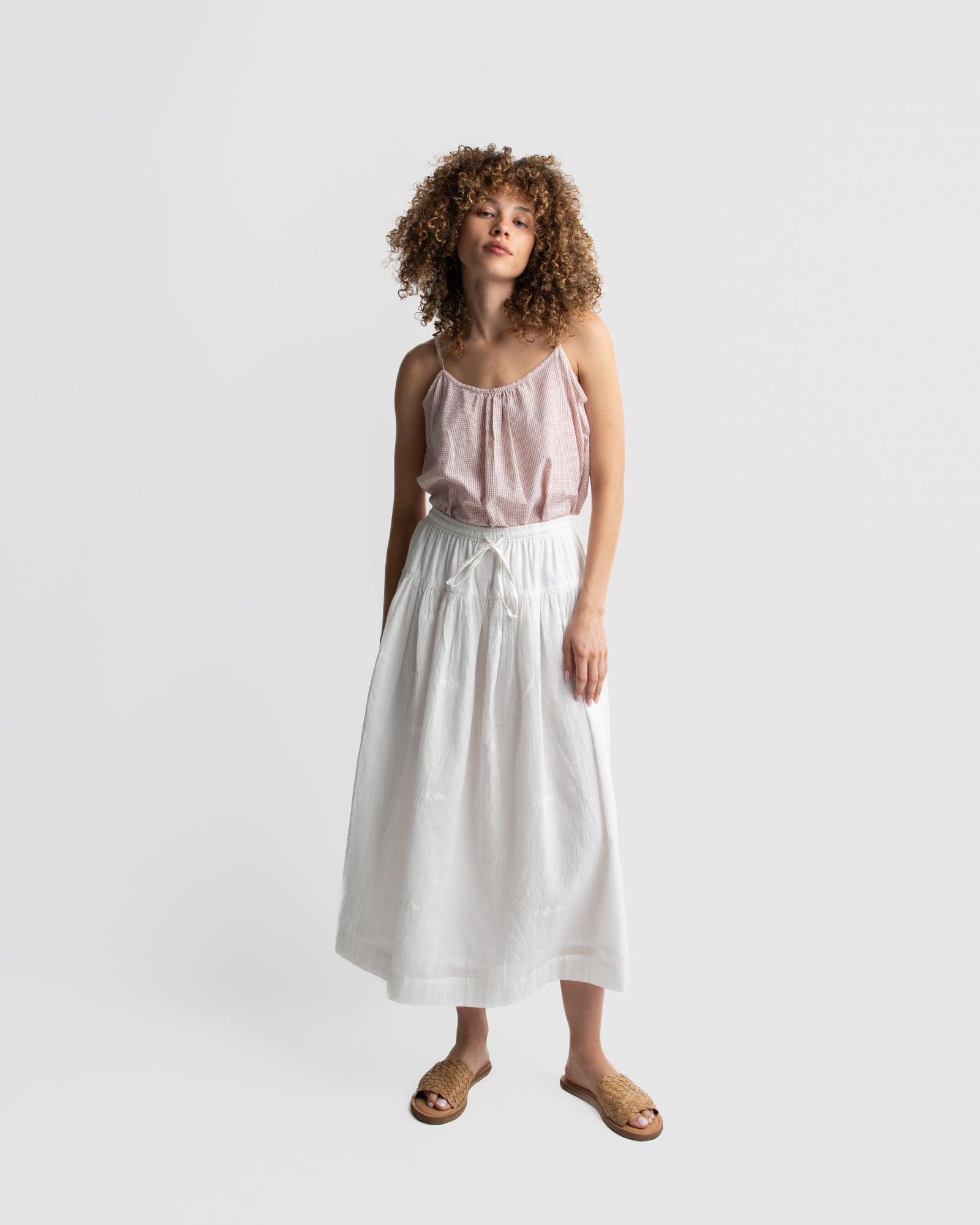 Pure white midi skirt product image